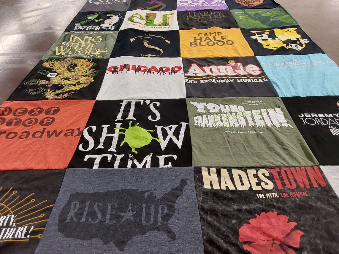 T-shirt quilt from chapel hill high school by Jillian from NC