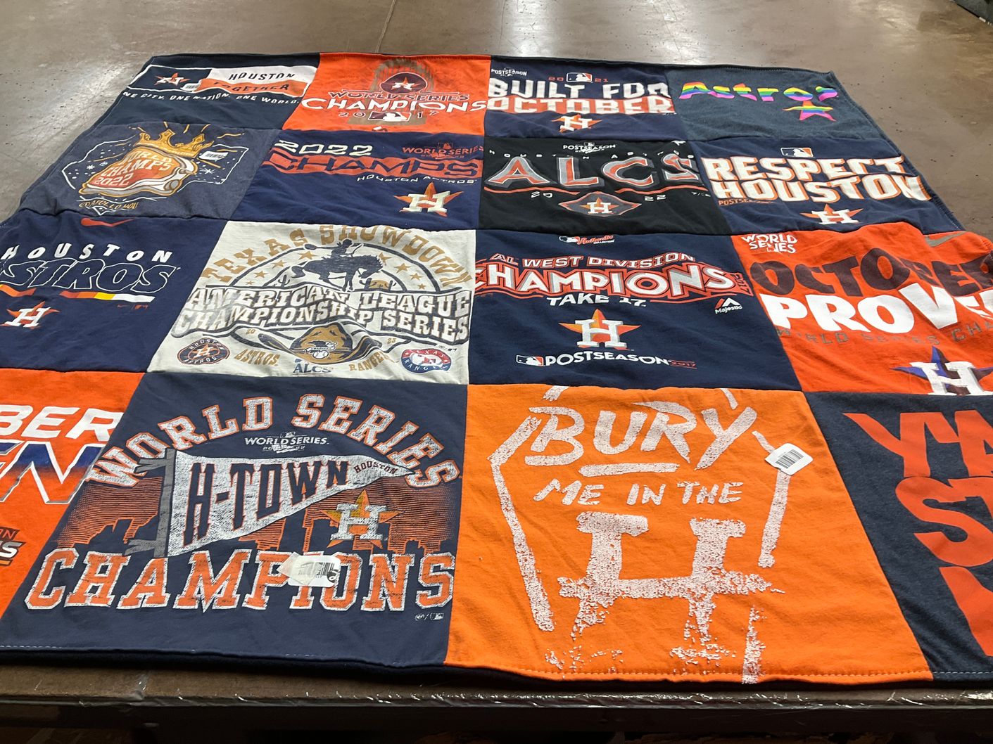 T-shirt quilt featuring houston astros by JoAnna from TX