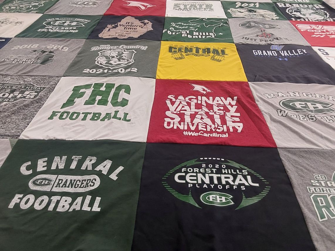T-shirt quilt featuring forest hills central rangers by Patricia from MI