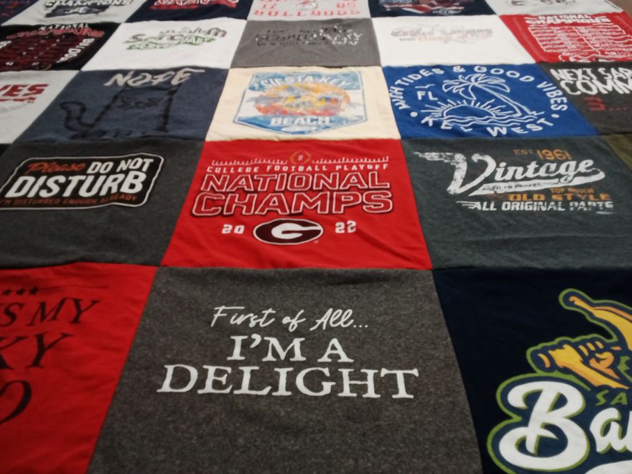 T-shirt quilt featuring bulldogs by Kimberly from GA