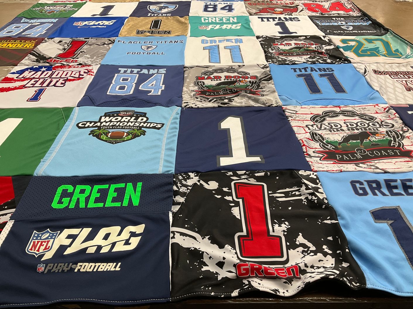 T-shirt quilt featuring flagler titans by Lauren from FL