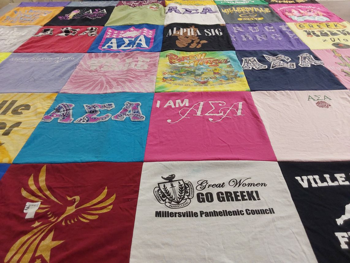 T-shirt quilt from millersville university by Brianna from PA