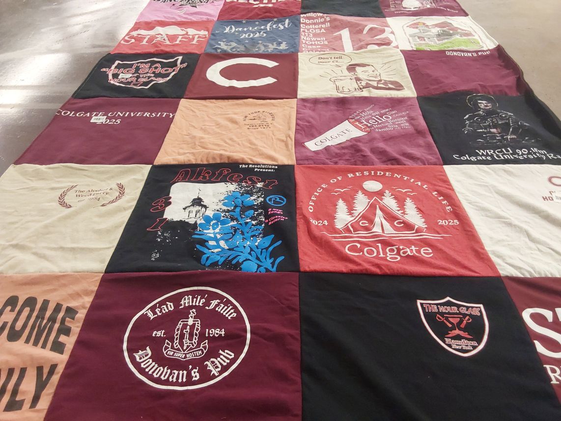 T-shirt quilt from colgate university by Max from PA