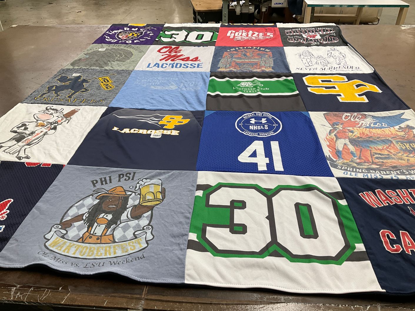T-shirt quilt featuring southern university, university of mississippi by Nell from MD