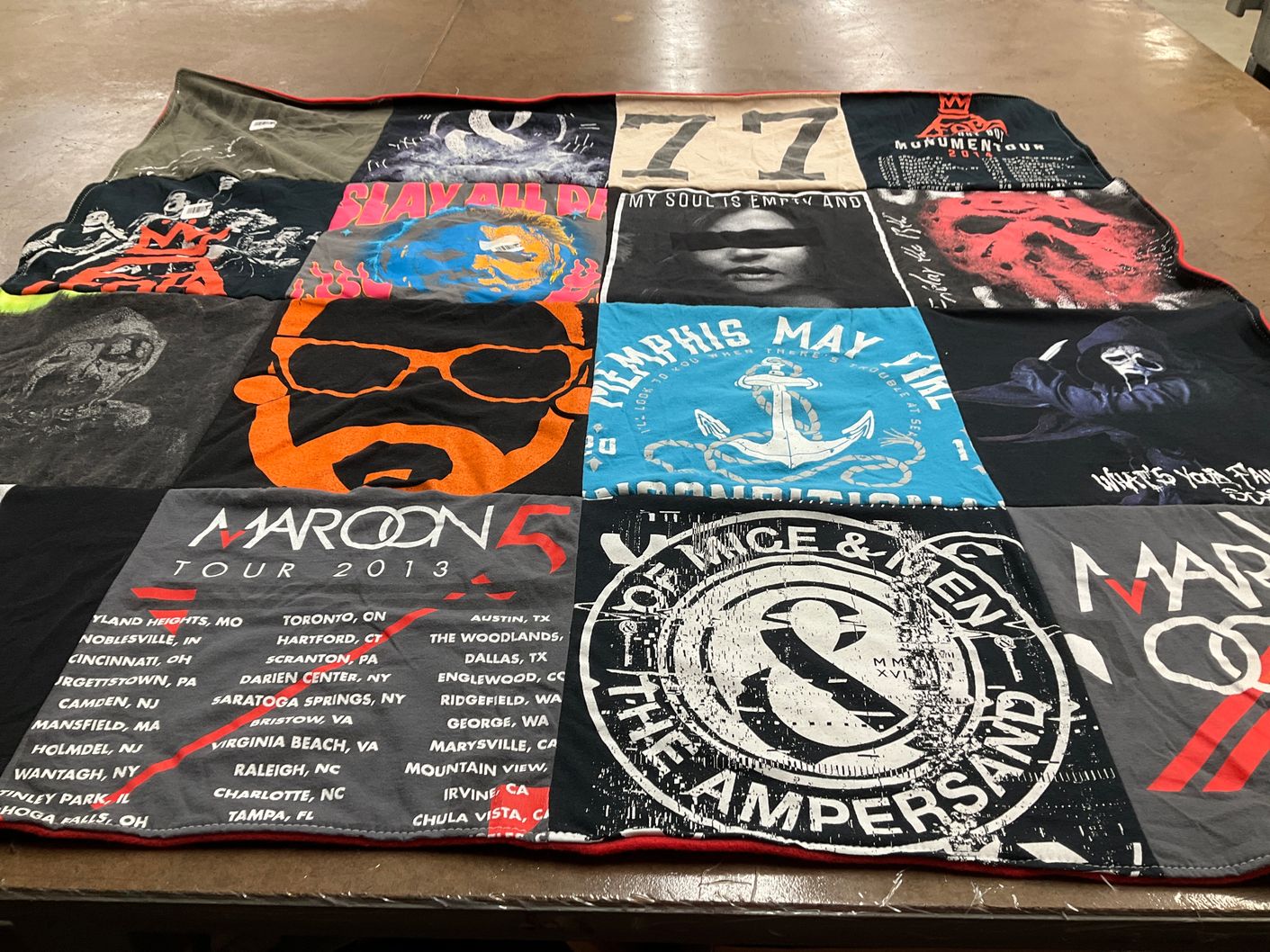 T-shirt quilt with music, concert themes by Brett from CA