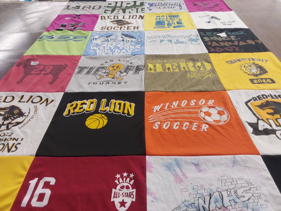 T-shirt quilt from red lion area senior high school, windsor high school by Pam from PA