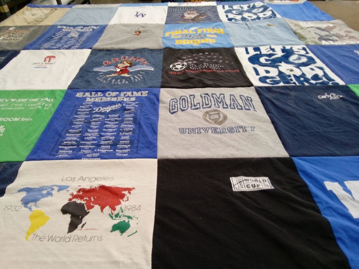 T-shirt quilt featuring dodgers by Dorlene from CA