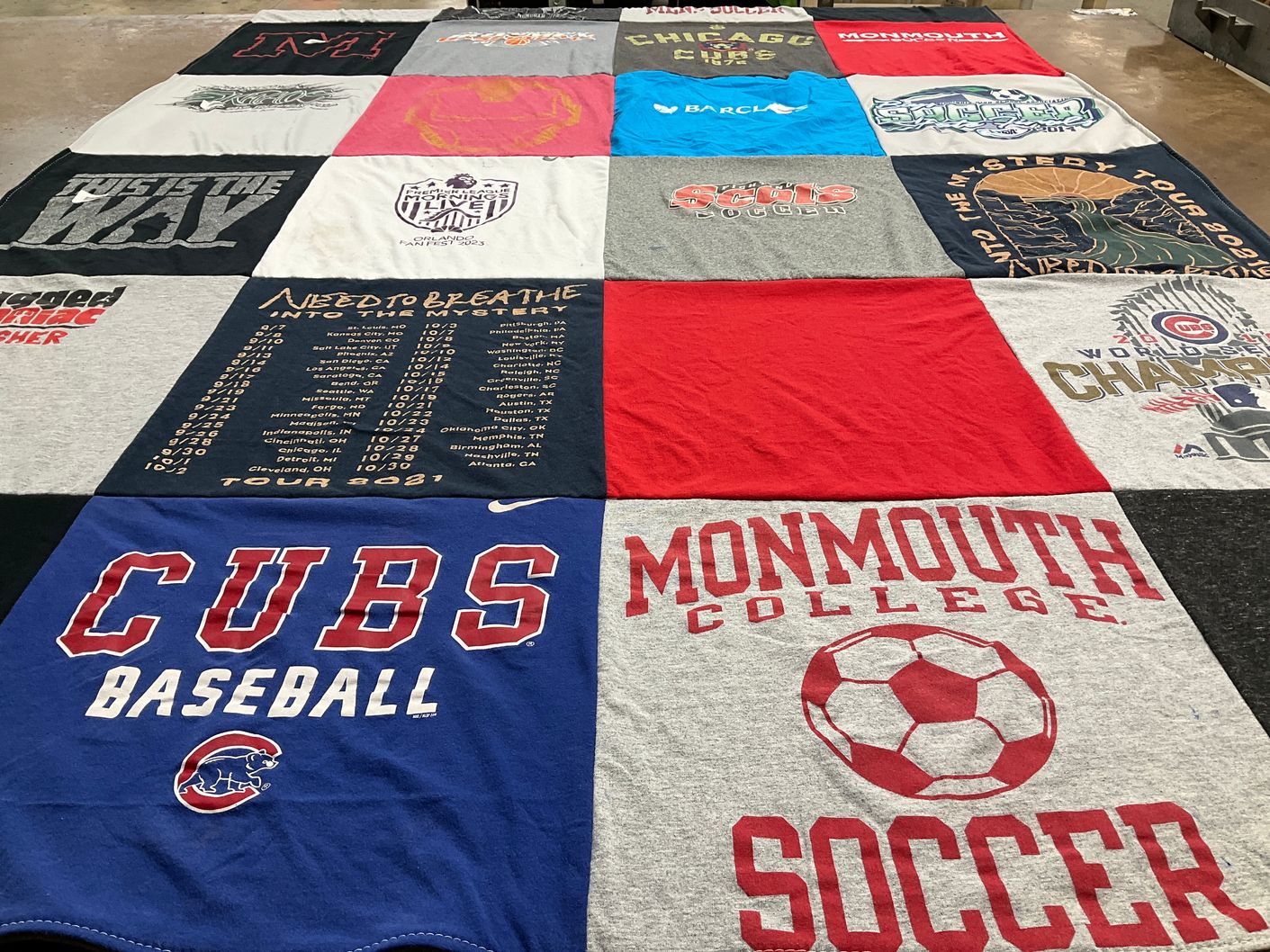 T-shirt quilt featuring chicago cubs by maxine from NC