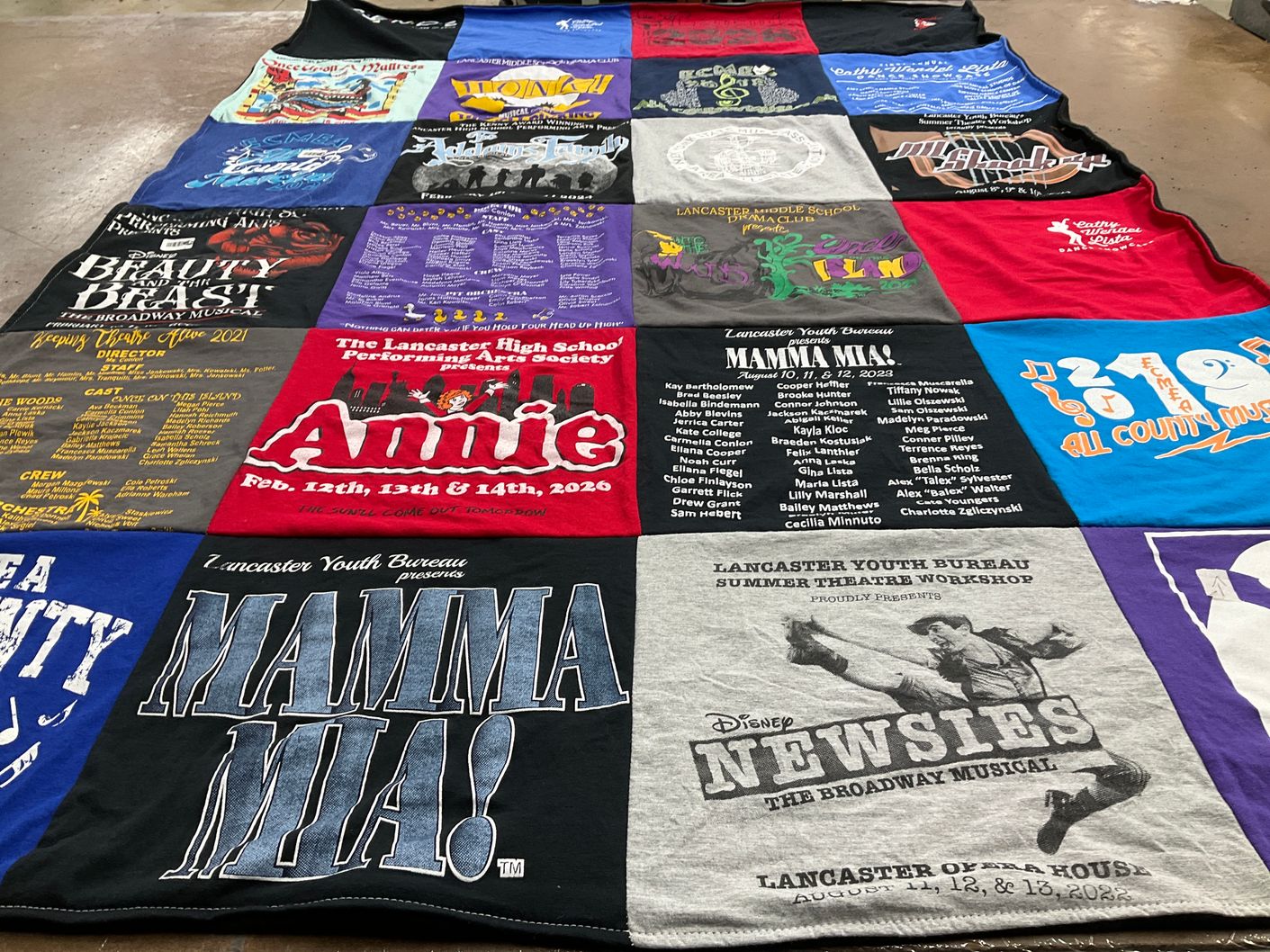 T-shirt quilt from lancaster high school by Gina from NY