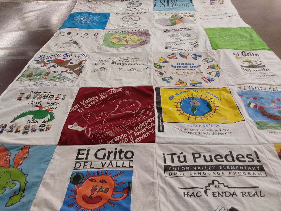 T-shirt quilt from dillon valley elementary school by Shelly from CO