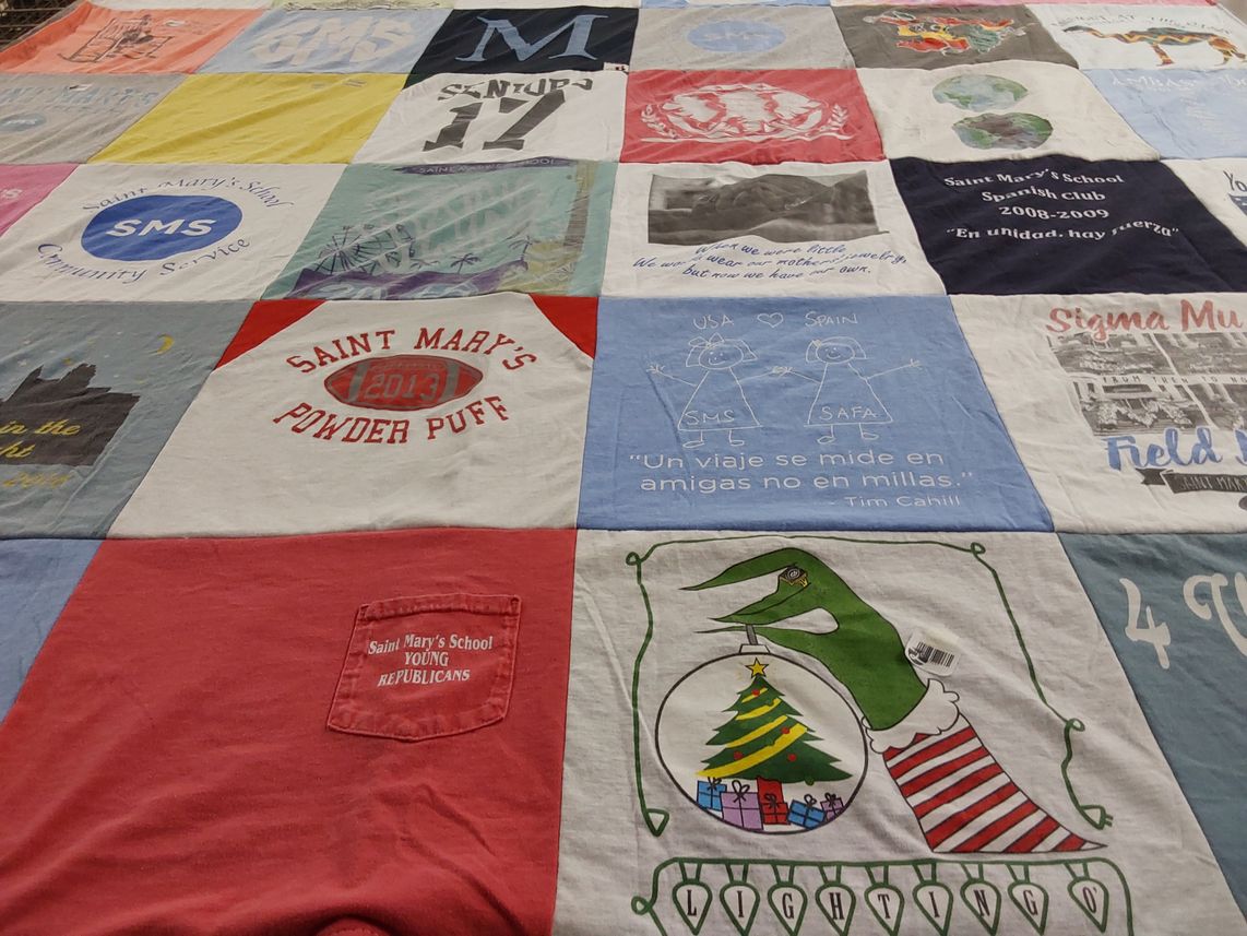 T-shirt quilt from saint mary's school by Emma-Claire from NC