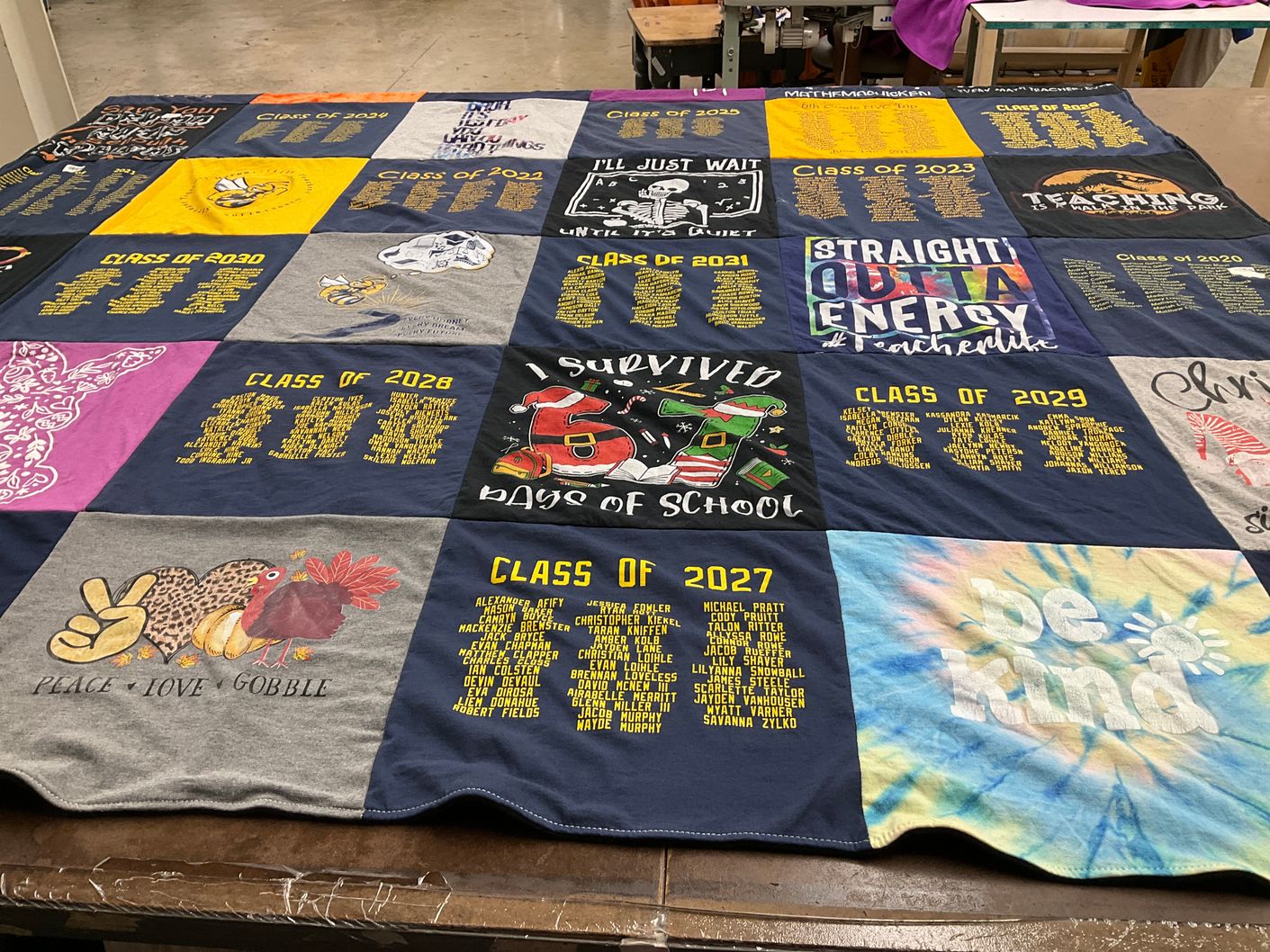 T-shirt quilt from class of 2023, class of 2024 by Denise from NY