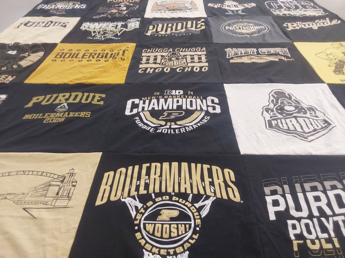 T-shirt quilt featuring purdue boilermakers basketball by Heather from MI