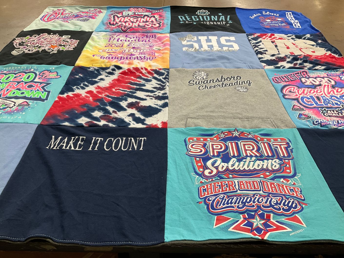 T-shirt quilt from swansboro high school by Abby from NC