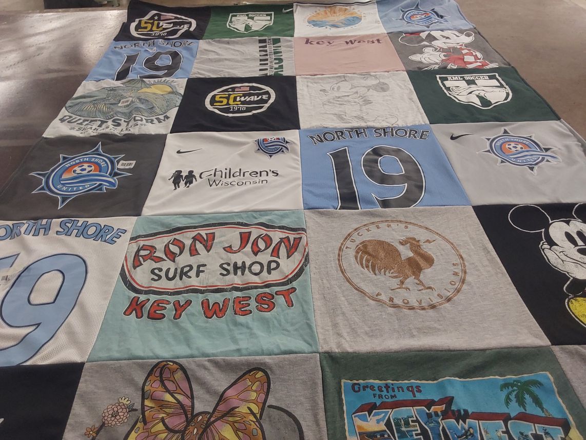 T-shirt quilt featuring north shore united soccer club by Brooke from WI