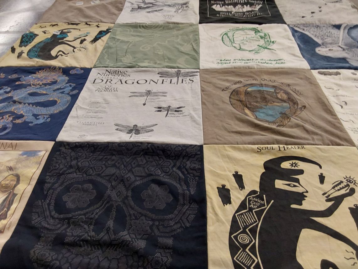 T-shirt quilt with nature, art themes by coyotetf from WI