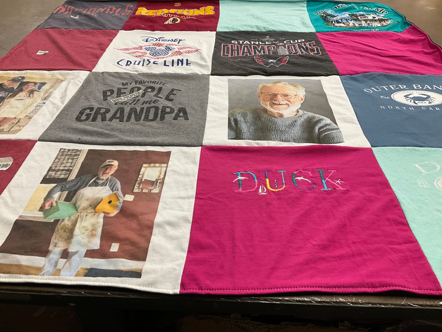 T-shirt quilt featuring washington nationals, washington redskins by Elaine from VA