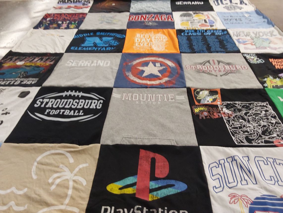 T-shirt quilt featuring stroudsburg football by Briana from PA