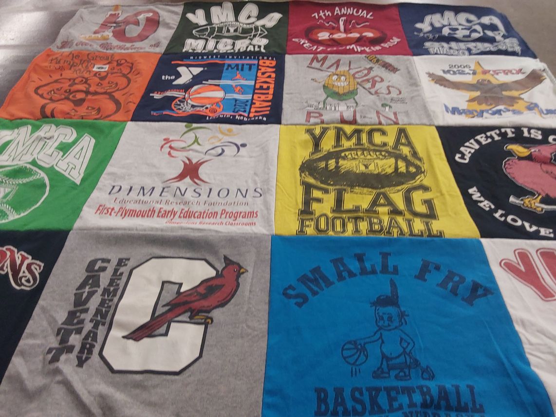 T-shirt quilt from cavett elementary by Kim from NE