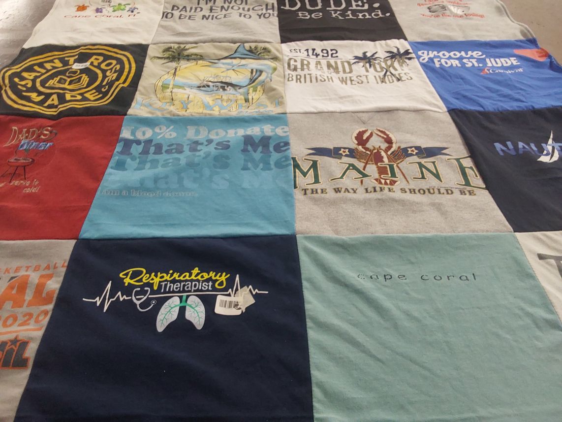 T-shirt quilt from saint rose college by Alicia from VA