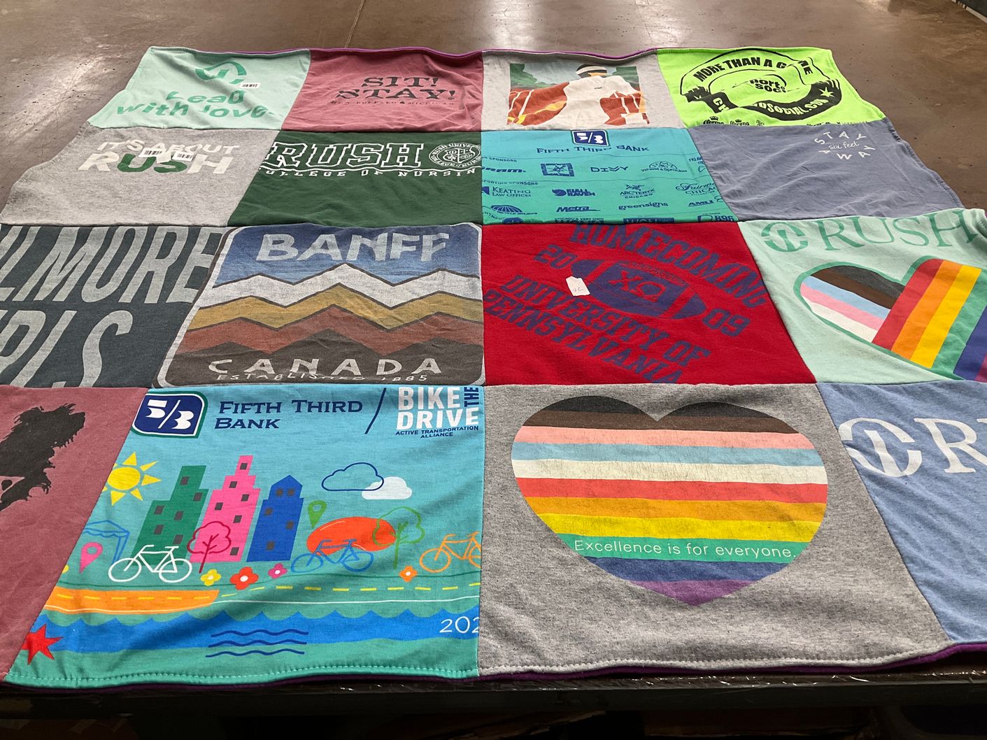 T-shirt quilt from university of pennsylvania by Margaret from IL