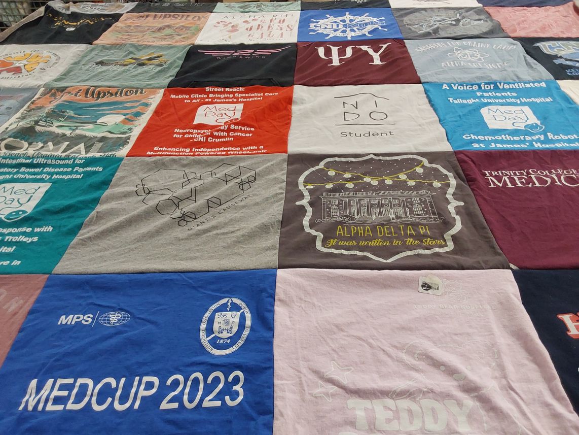 T-shirt quilt from trinity college by Sean from NC
