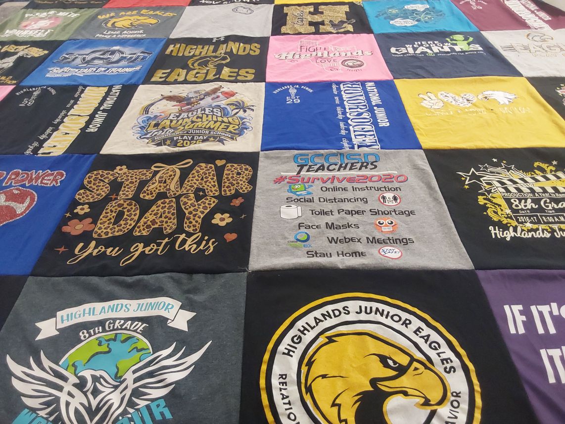 T-shirt quilt featuring highlands junior eagles by LaTanza from TX