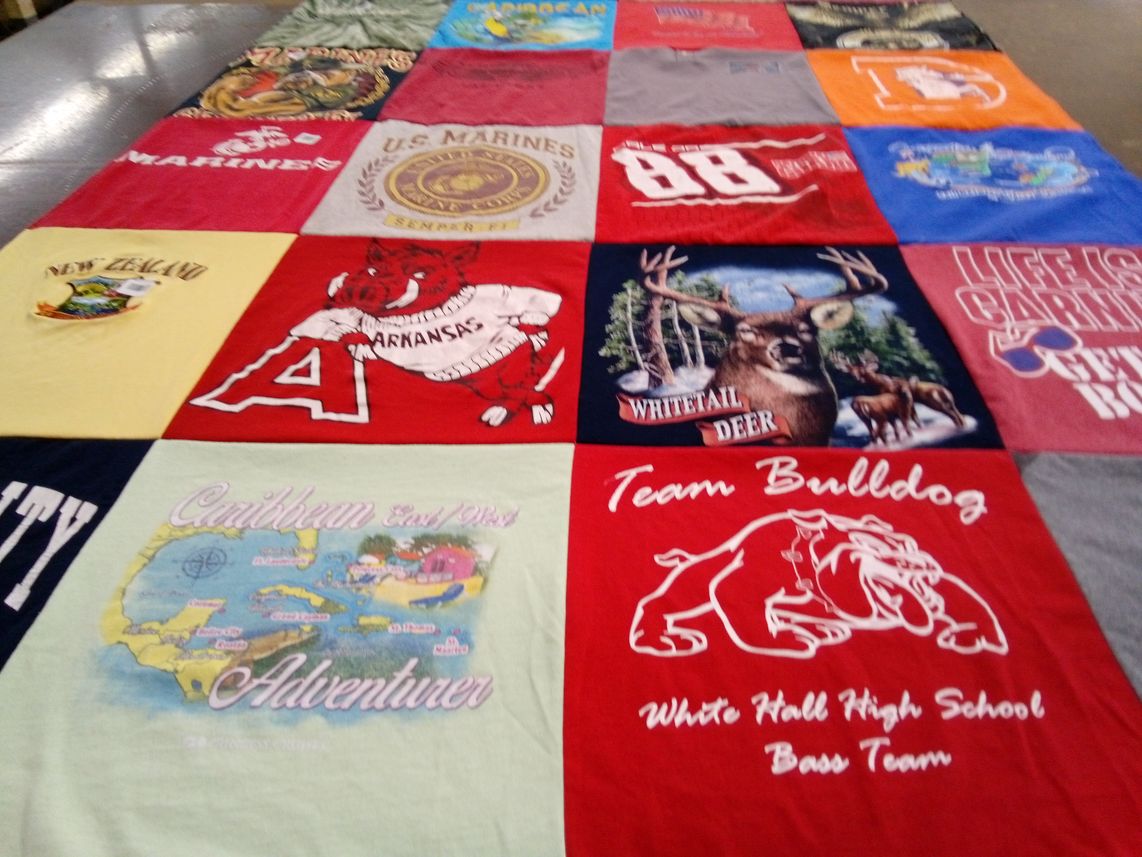 T-shirt quilt featuring team bulldog by Brandon from AR