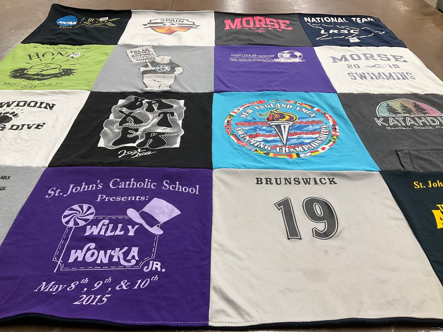 T-shirt quilt featuring morse high school by Cara from ME