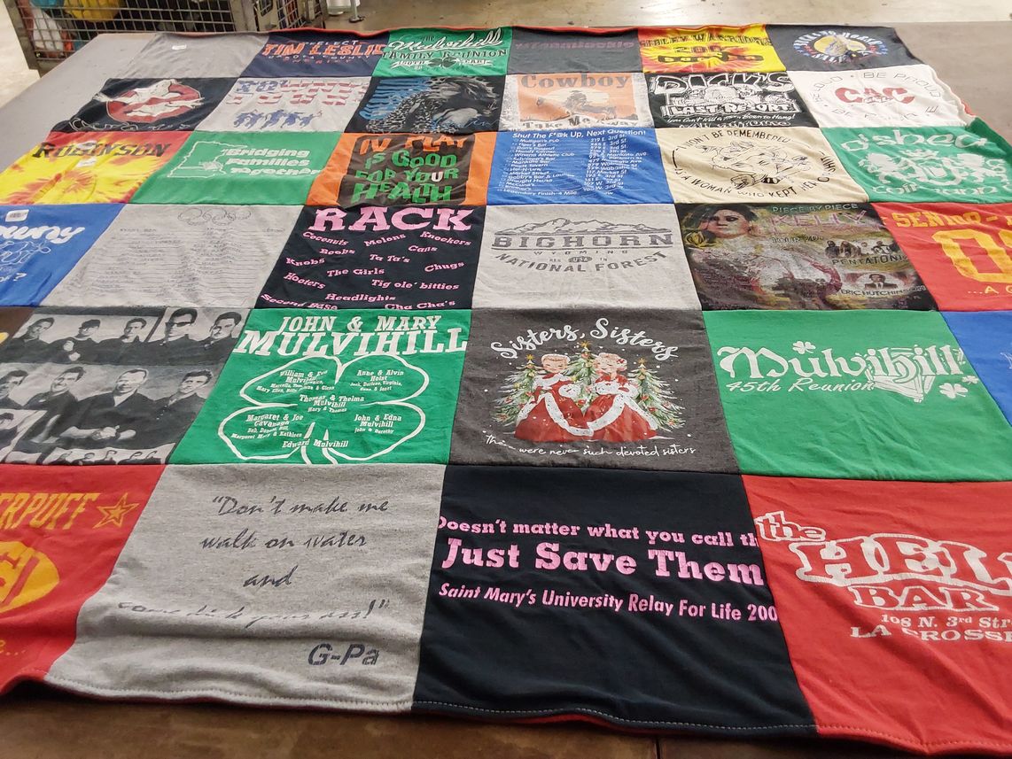 T-shirt quilt from saint mary's university by Nikole from MN