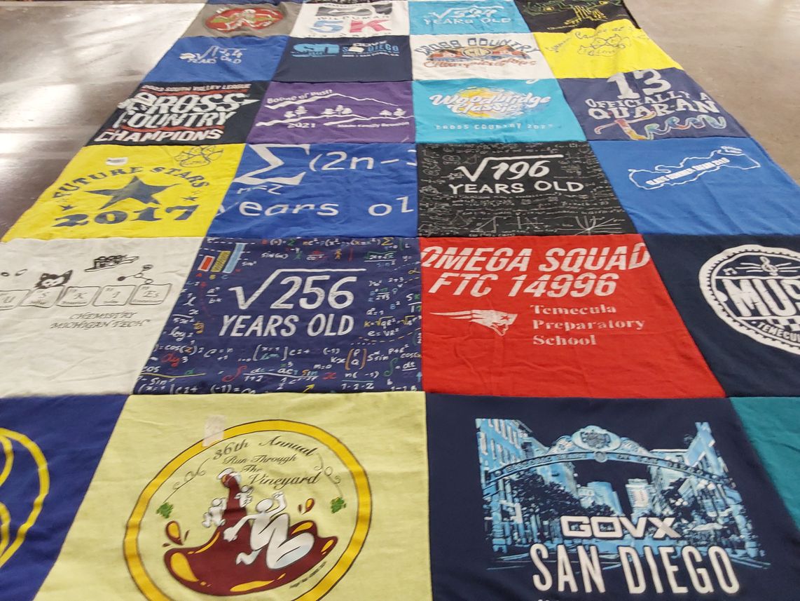 T-shirt quilt featuring cross country team by Anna from CA