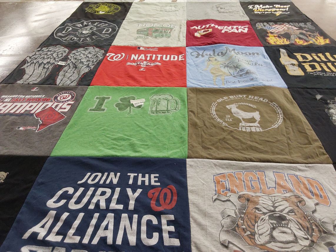 T-shirt quilt featuring washington nationals baseball team by MICHELLE from VA