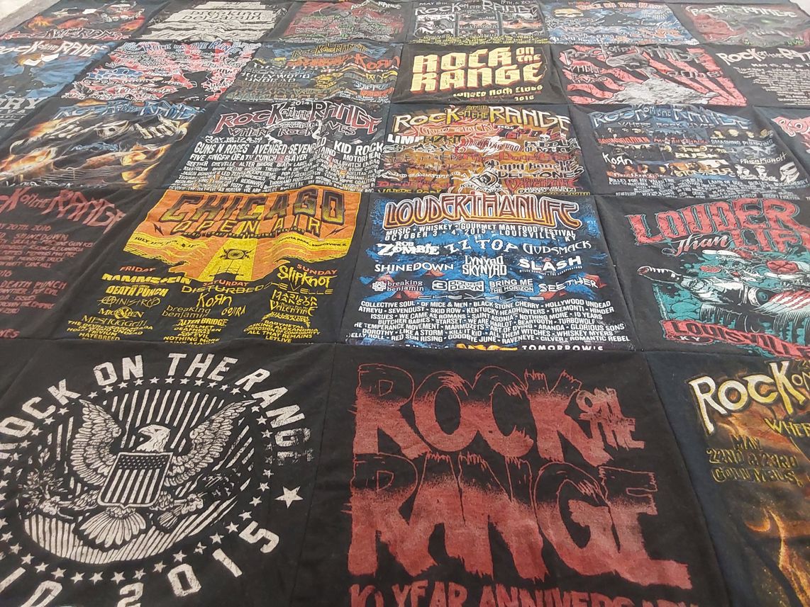 T-shirt quilt with music, festivals themes by Patrick from IN