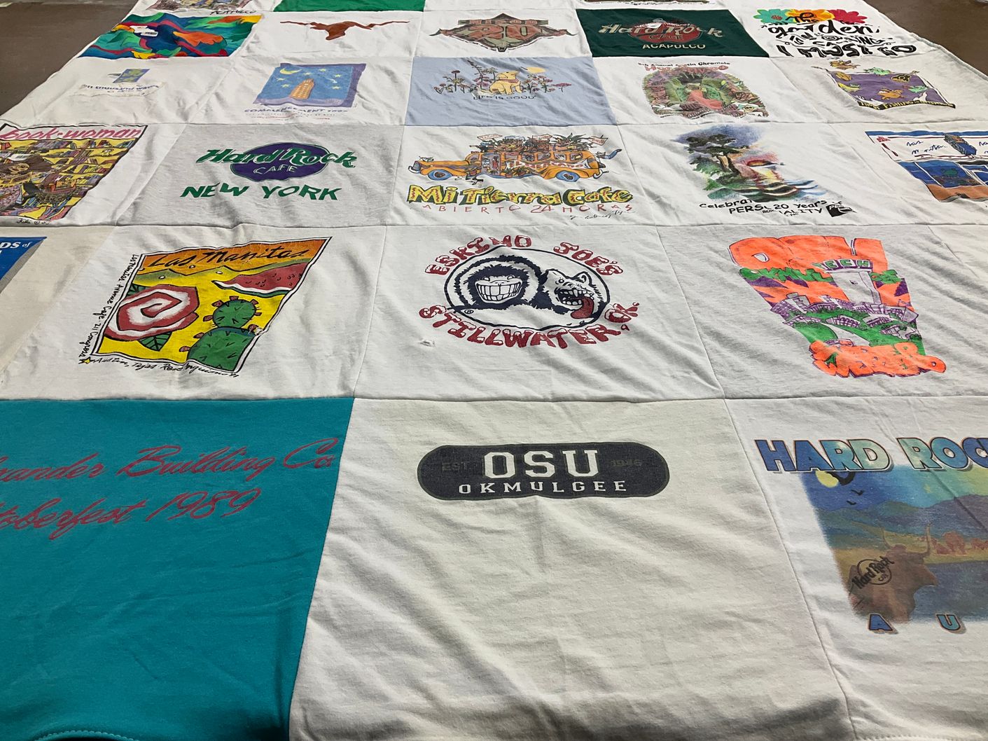 T-shirt quilt from oklahoma state university by Ann from SC