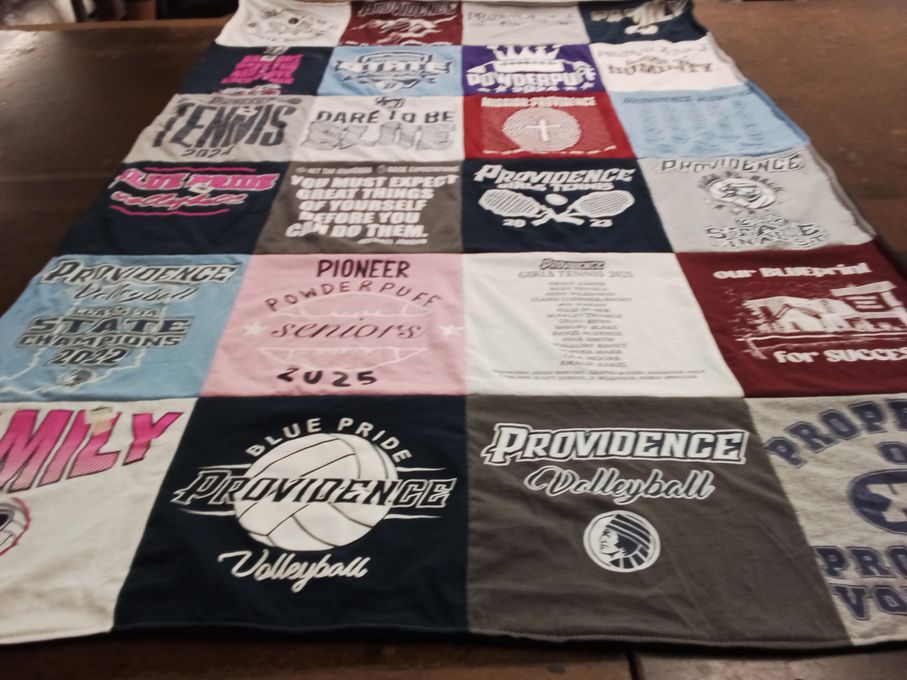 T-shirt quilt featuring providence volleyball by Samantha from IN