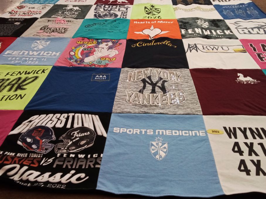 T-shirt quilt featuring new york yankees, fenwick friars by Chris from IL
