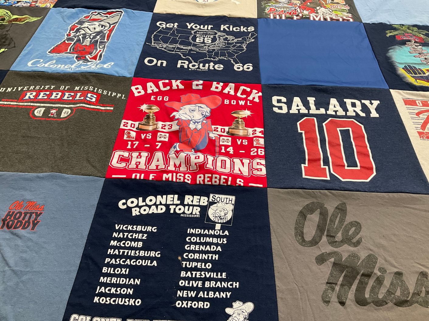 T-shirt quilt featuring ole miss rebels by Linda from MS