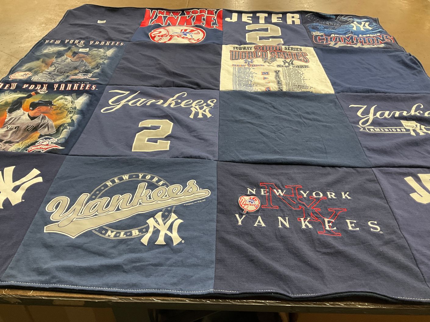 T-shirt quilt featuring new york yankees by Debbie from FL