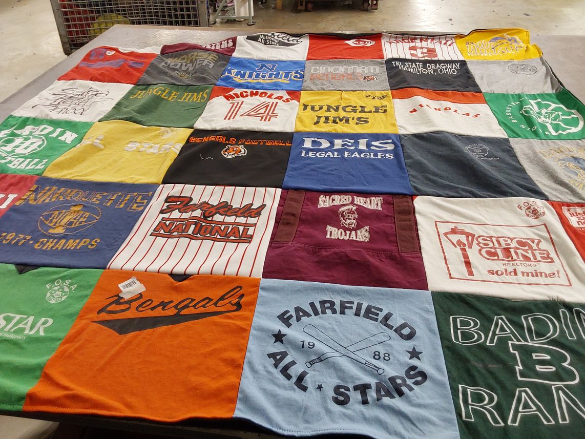 T-shirt quilt featuring bengals football by Donna from OH