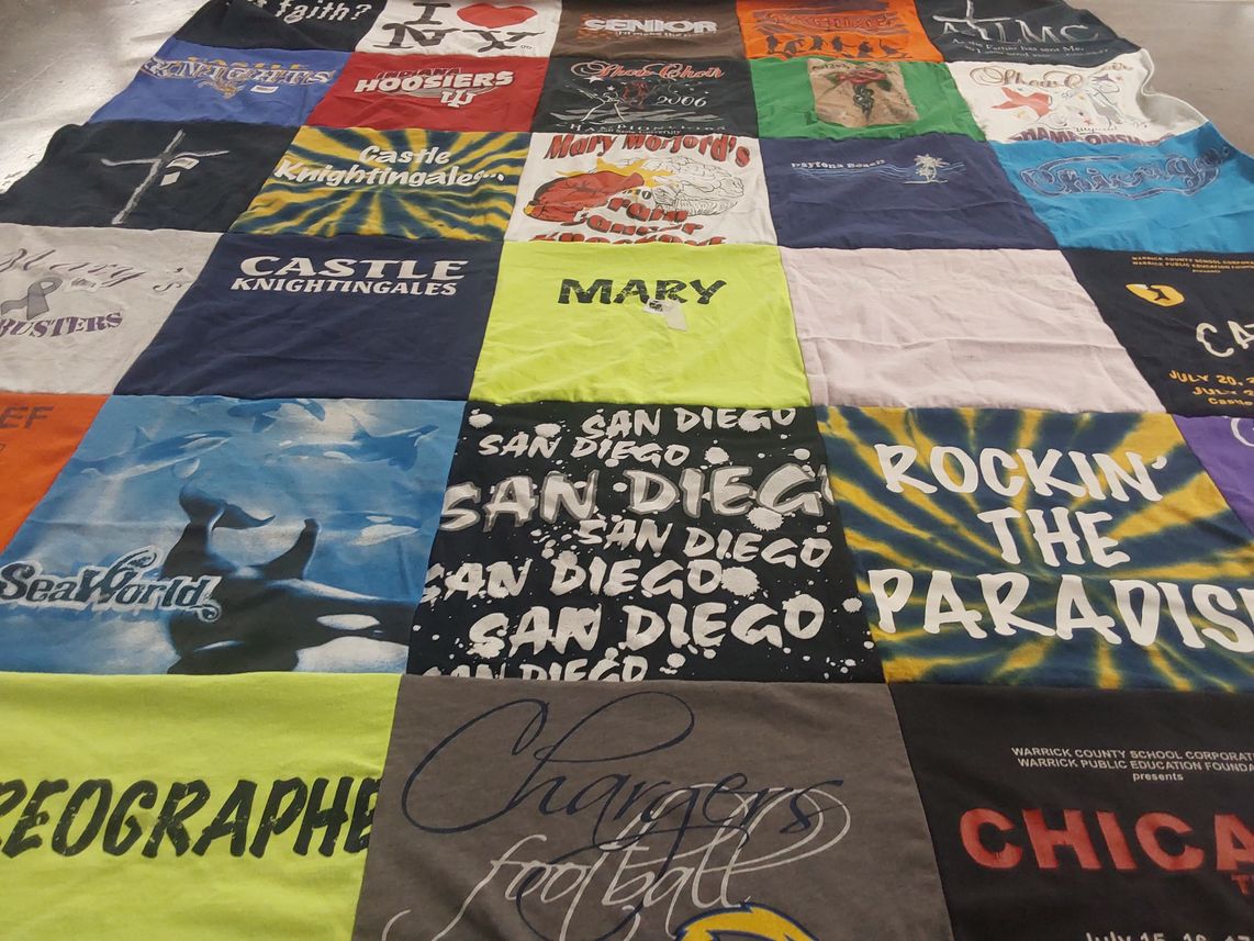 T-shirt quilt featuring champions football by Michele from IN