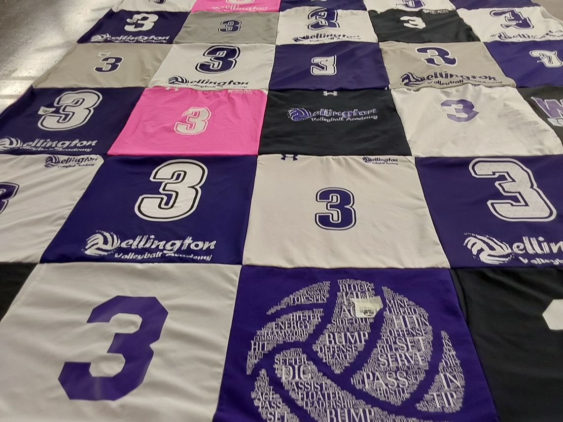 T-shirt quilt from wellington volleyball academy by Jamie from FL