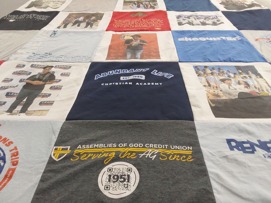 T-shirt quilt from christian academy by Madiona from FL