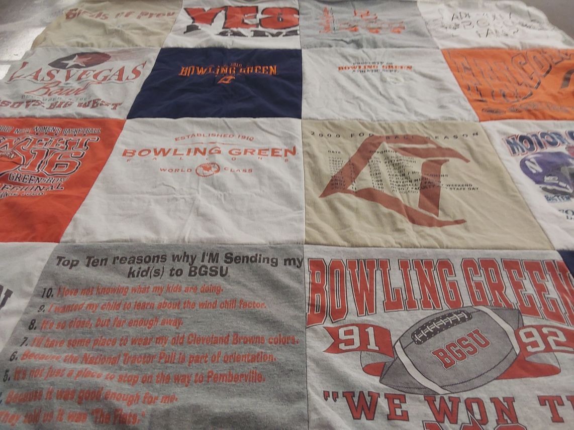 T-shirt quilt from bowling green state university by Lauren from OH