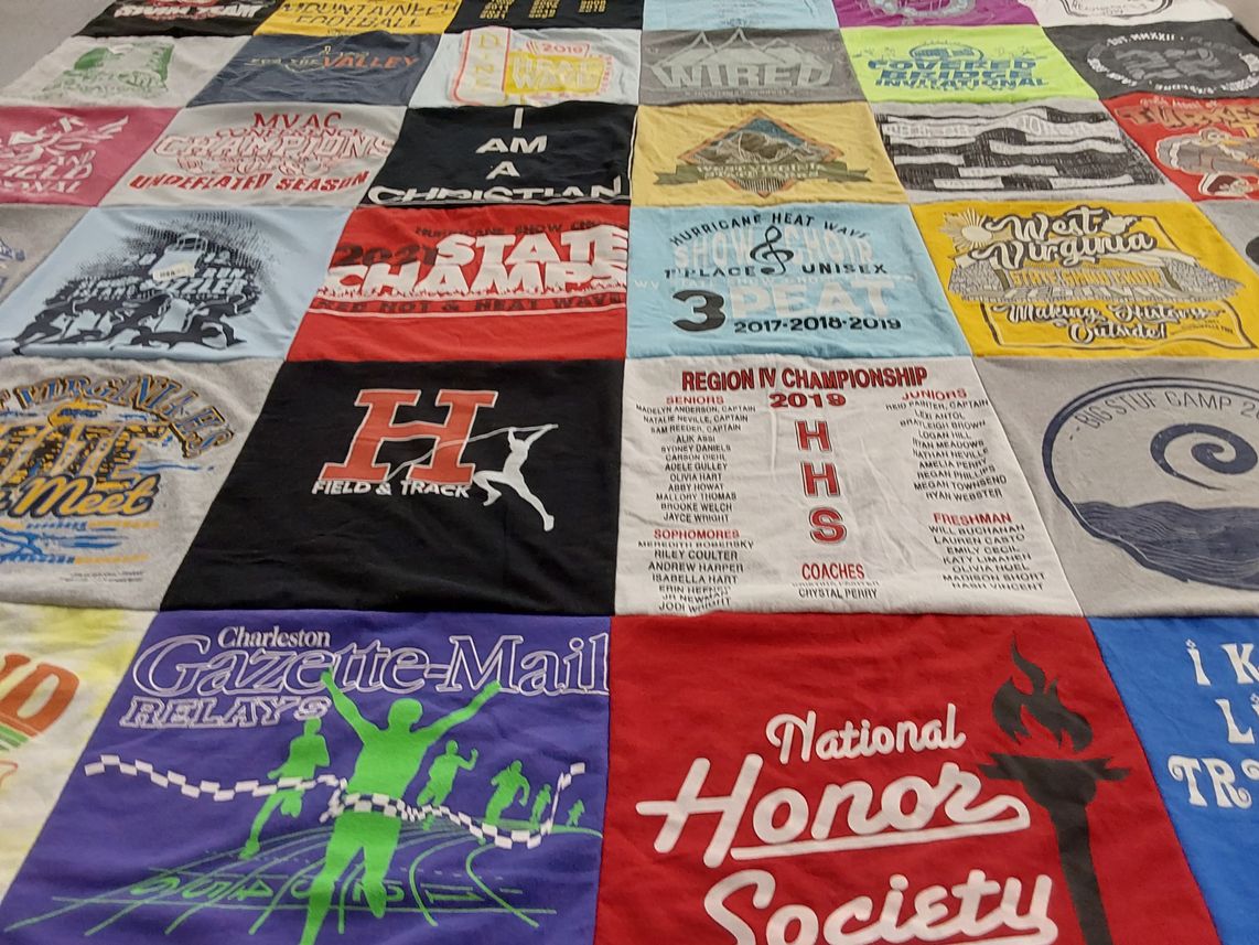 T-shirt quilt featuring hurricane high school track and field by Tonya from WV