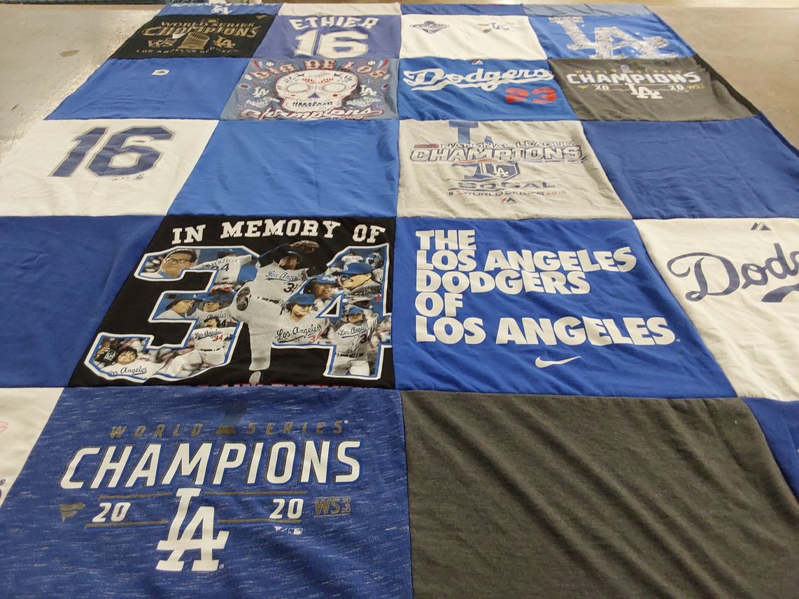 T-shirt quilt featuring los angeles dodgers by Graciela from CA