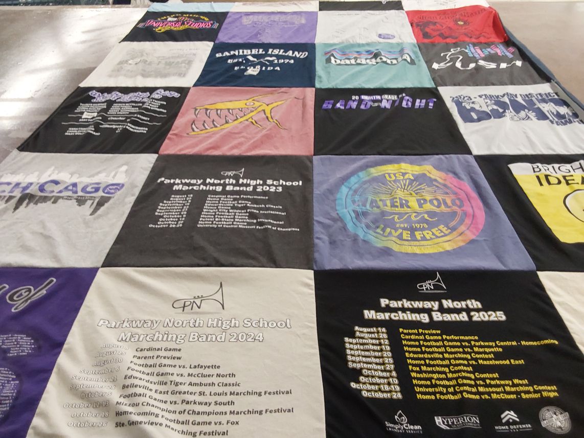 T-shirt quilt from parkway north high school by Carolyn from MO