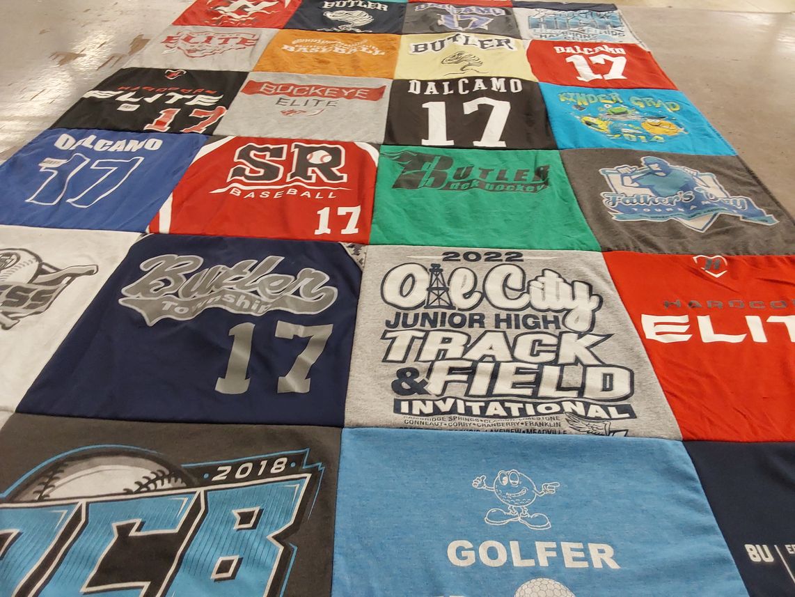 T-shirt quilt from butler township, butler high school by Allison from PA