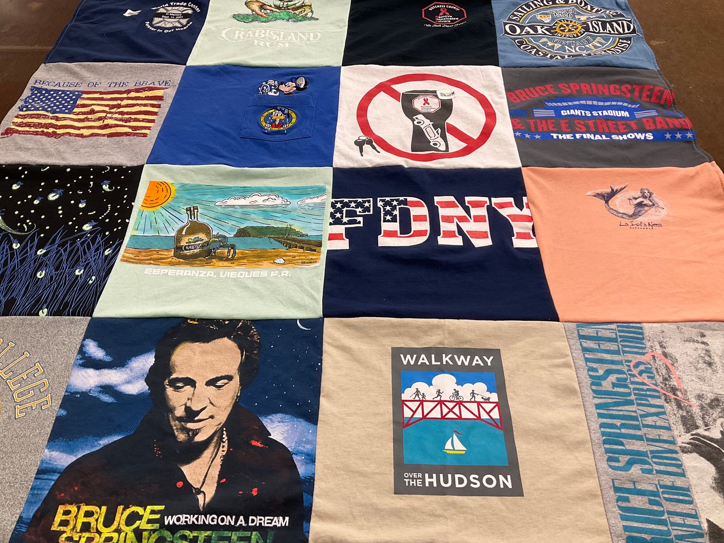 T-shirt quilt from college by Gail from NY