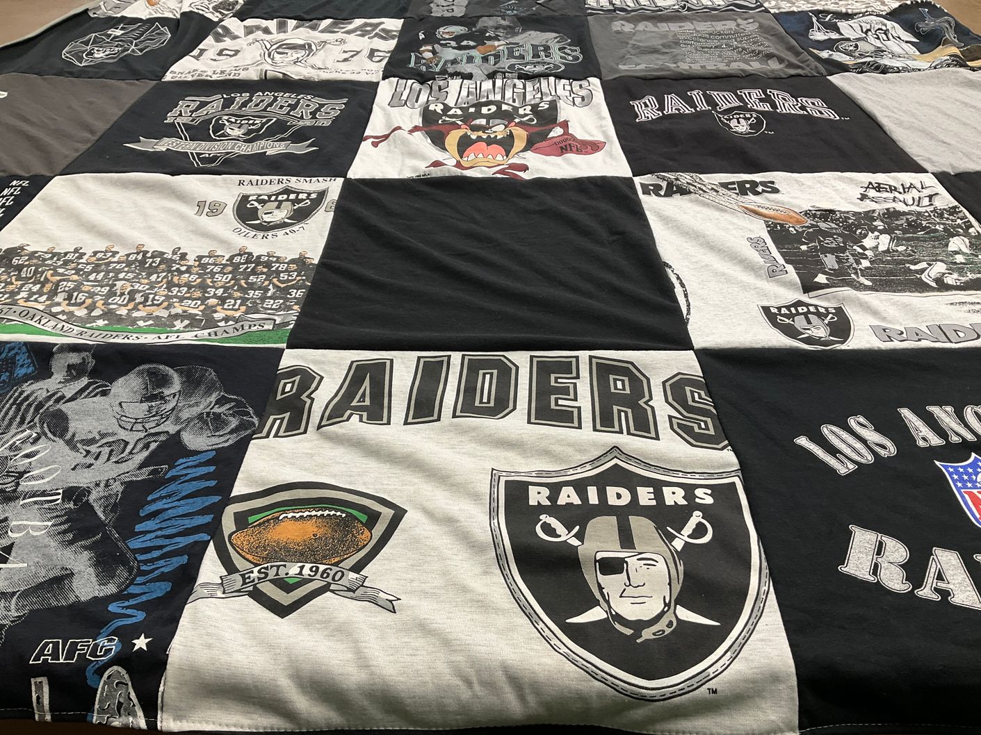 T-shirt quilt featuring los angeles raiders by Hollie from SC