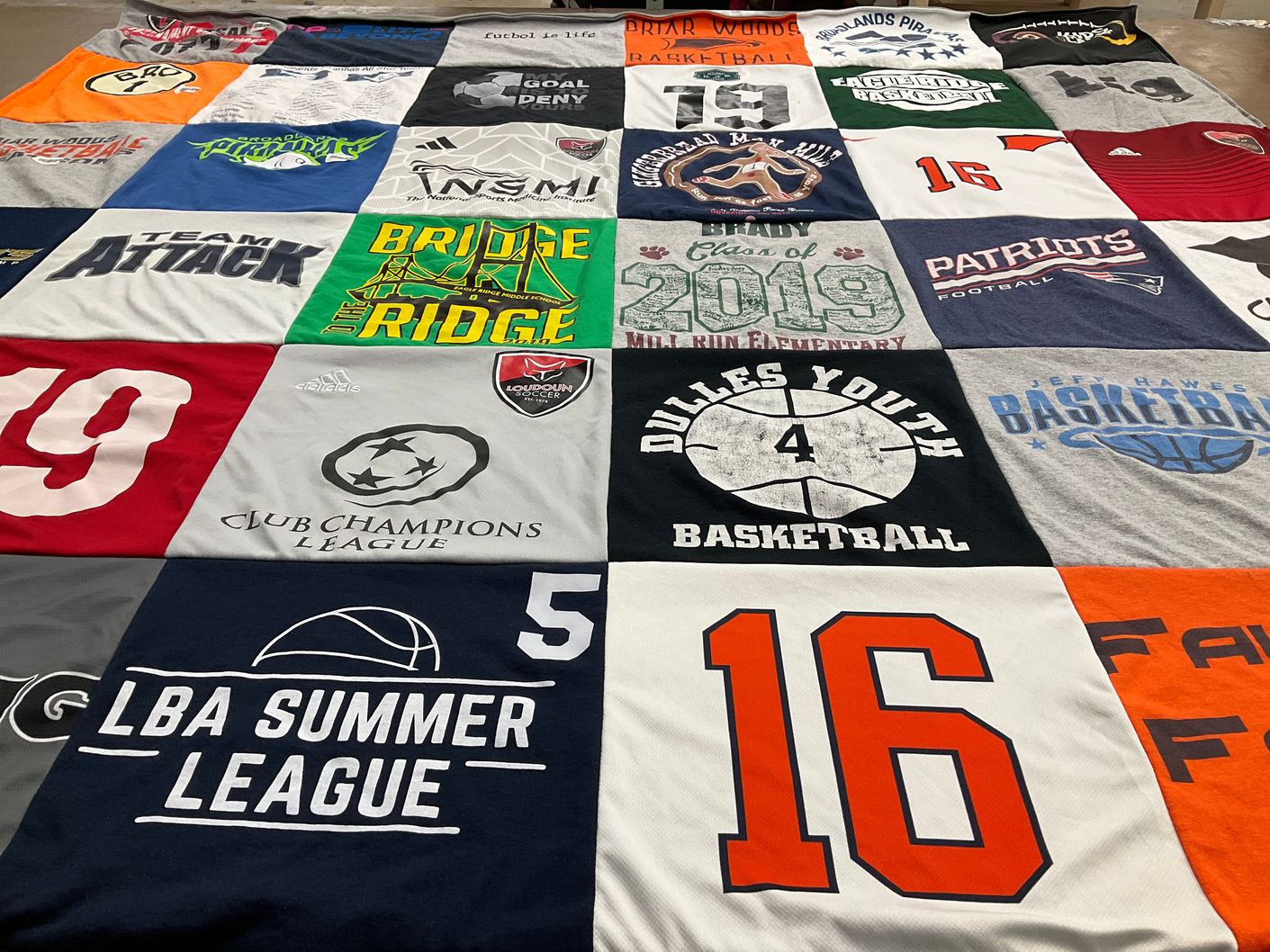 T-shirt quilt featuring loudoun soccer by Tiffany from VA